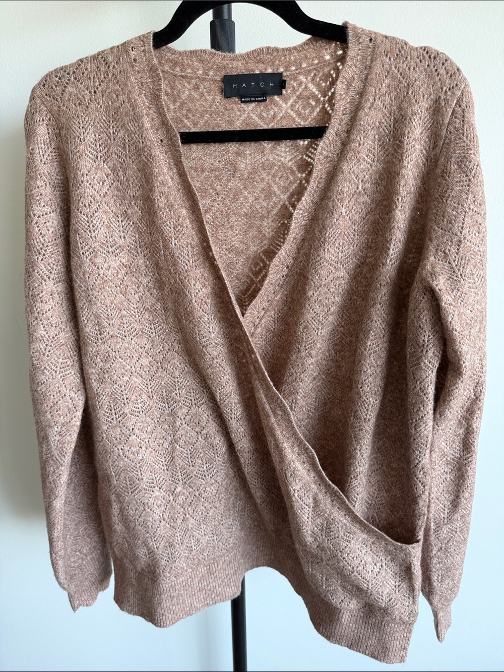 HATCH The Cozy Pointelle Snuggle Sweater – Mocha – Size 2 (M)